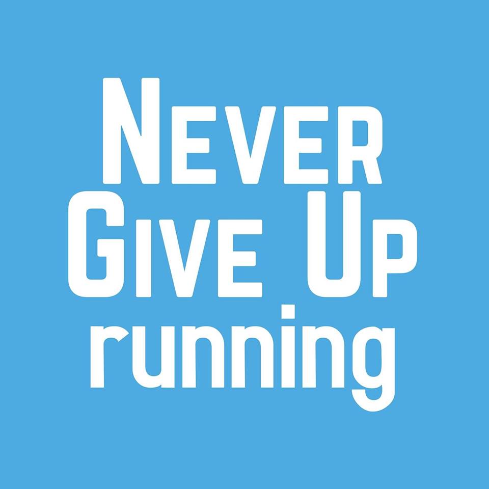 Never Give Up Running - Logo